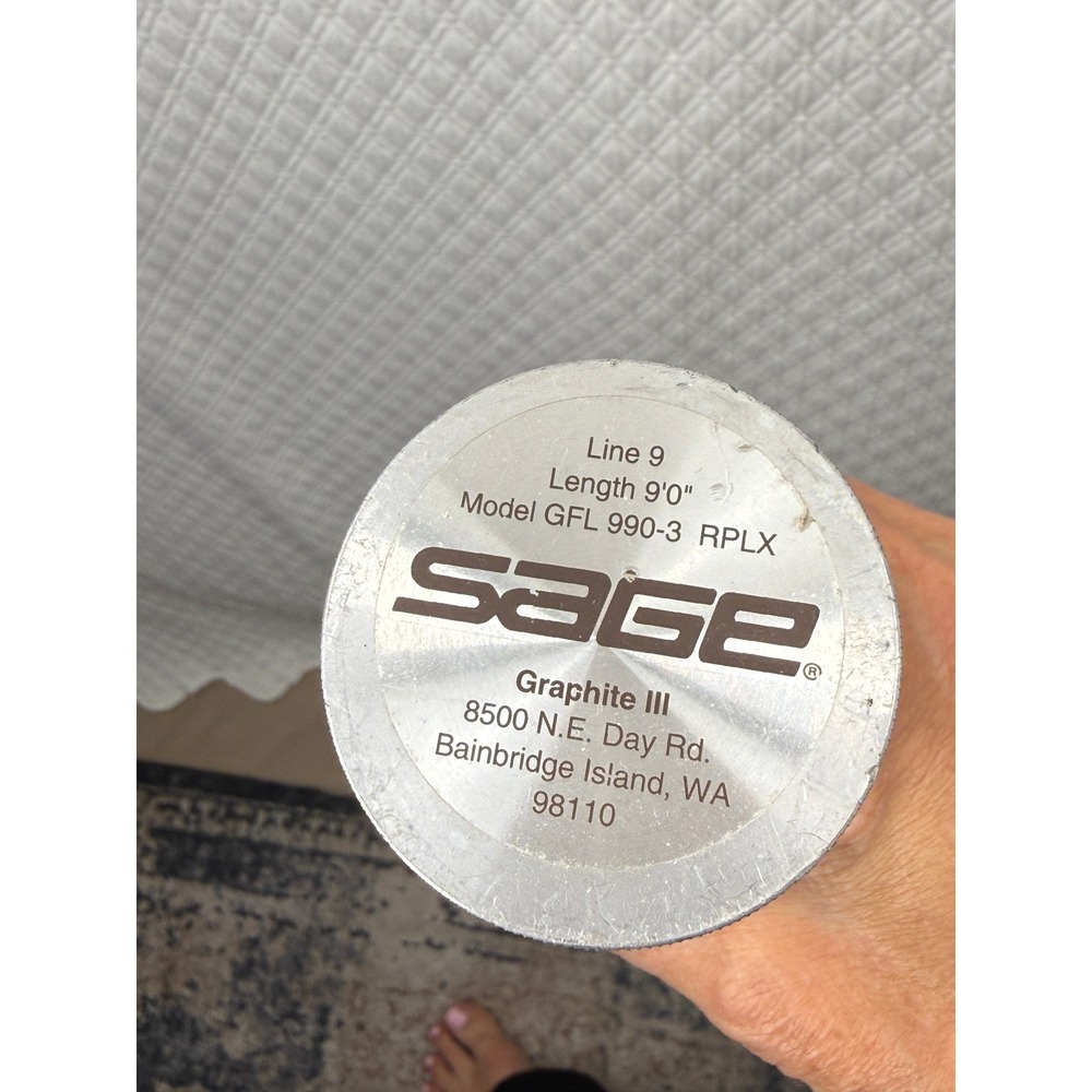 Sage Graphite III 990-3 RPLX Fly Fishing Rod 9ft 9wt 3pc with Tube & Case